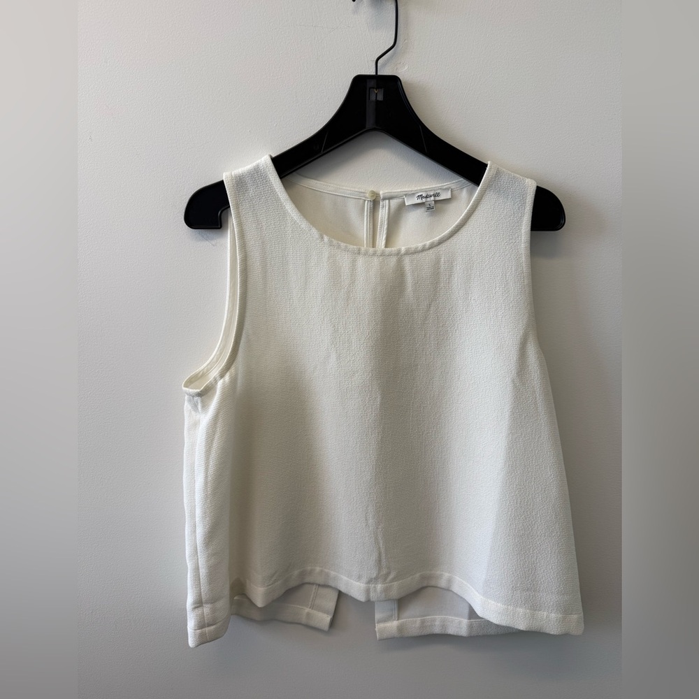Madewell White Sleeveless Shell / Tank Top — Minimal Classic — Size L